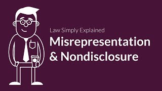 Misrepresentation and Nondisclosure  Contracts  Defenses amp Excuses [upl. by Noffihc]