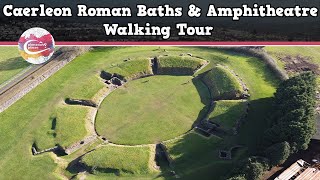 CAERLEON ROMAN BATHS amp AMPHITHEATRE WALES  Walking Tour  Pinned on Places [upl. by Elle]