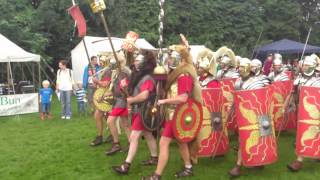 Roman Reenactment at the Amphitheatre in Caerleon Marching In [upl. by Etom]